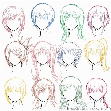 anime hair designs|female anime hair sketch.